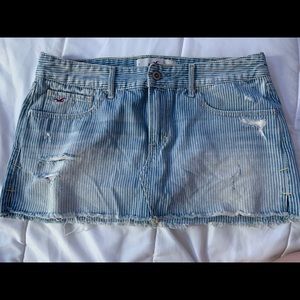 Hollister Denim Skirt w/ pin stripe